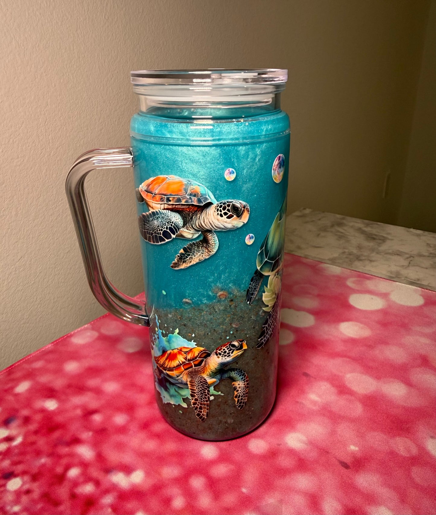 20oz Beach Acrylic Cup With Seashells
