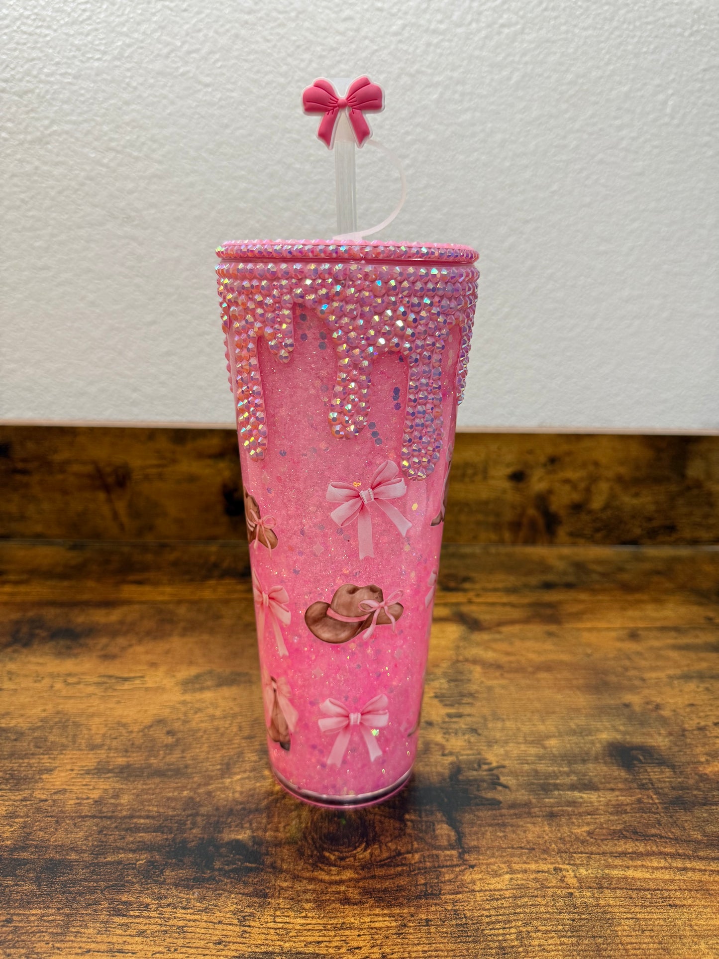 Rhinestone 24oz Snow Globe Cup