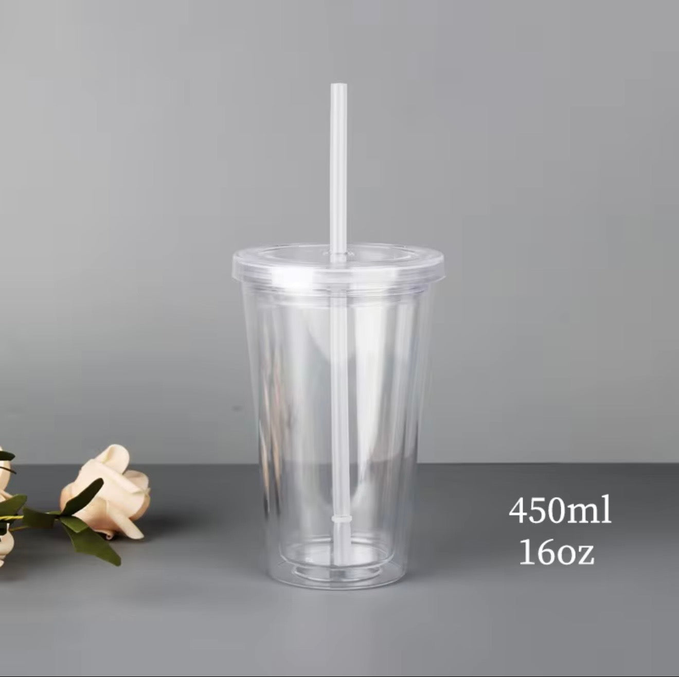 16 oz Acrylic Snow Globe cup (with glitter or lava )