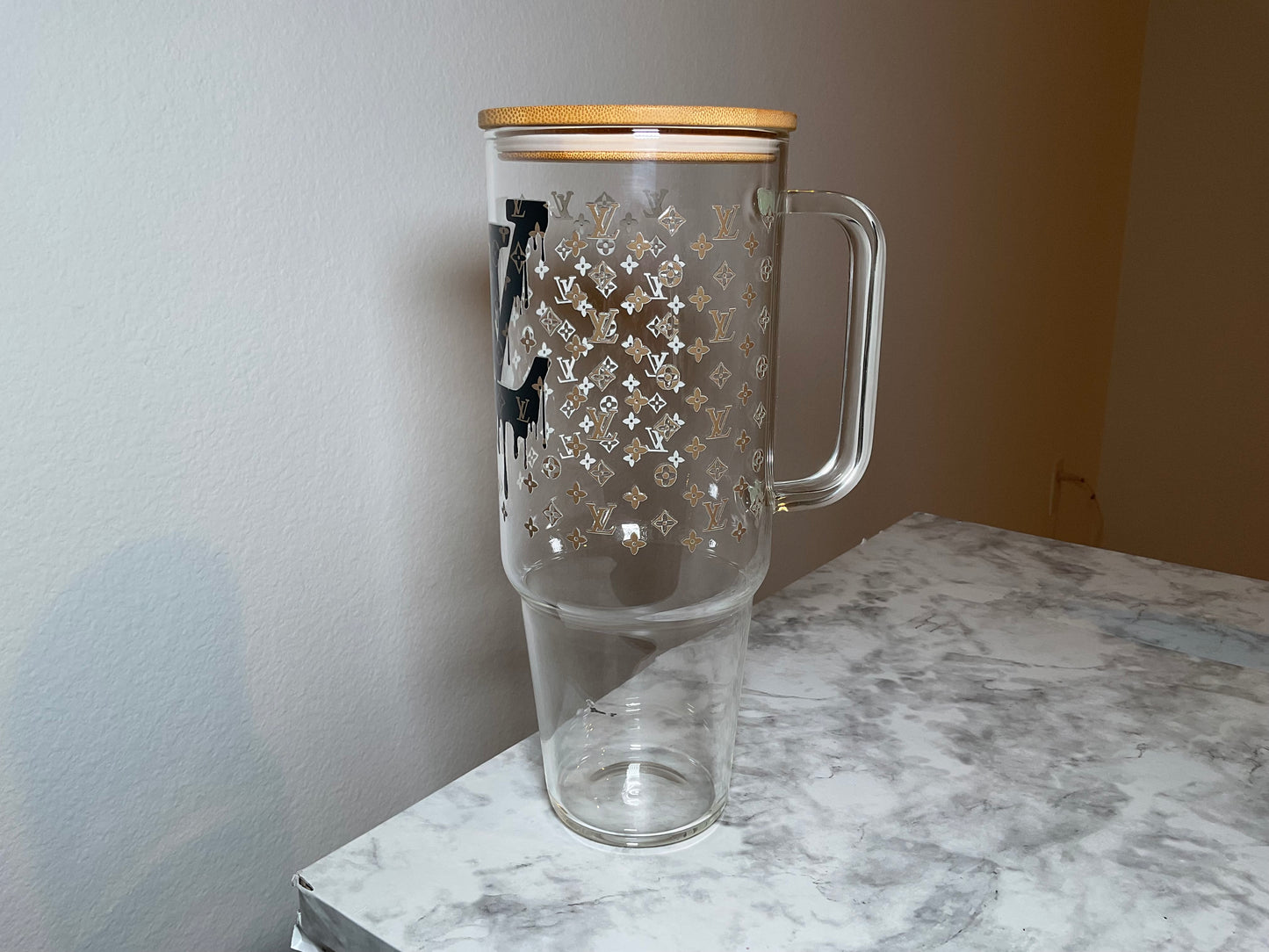 40oz LV Glass Tumbler