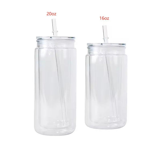 Acrylic Blank Snowglobe Cups (With Glitter)
