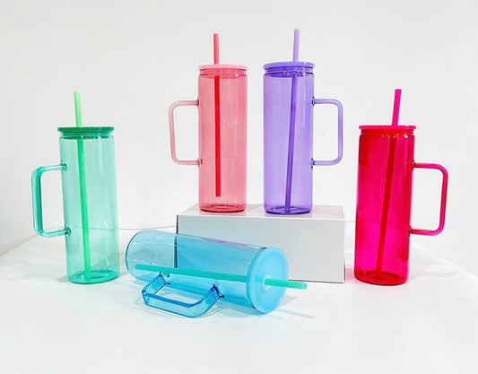 Jelly Colored Glass Cups