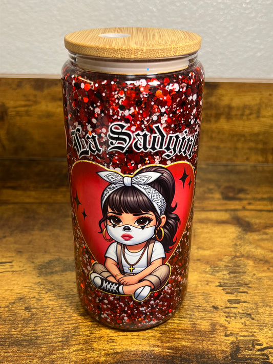 La Sad Girl Glass Snow Globe