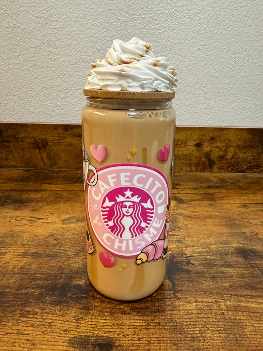 Coffee Glass Cup with Whip Cream Lid