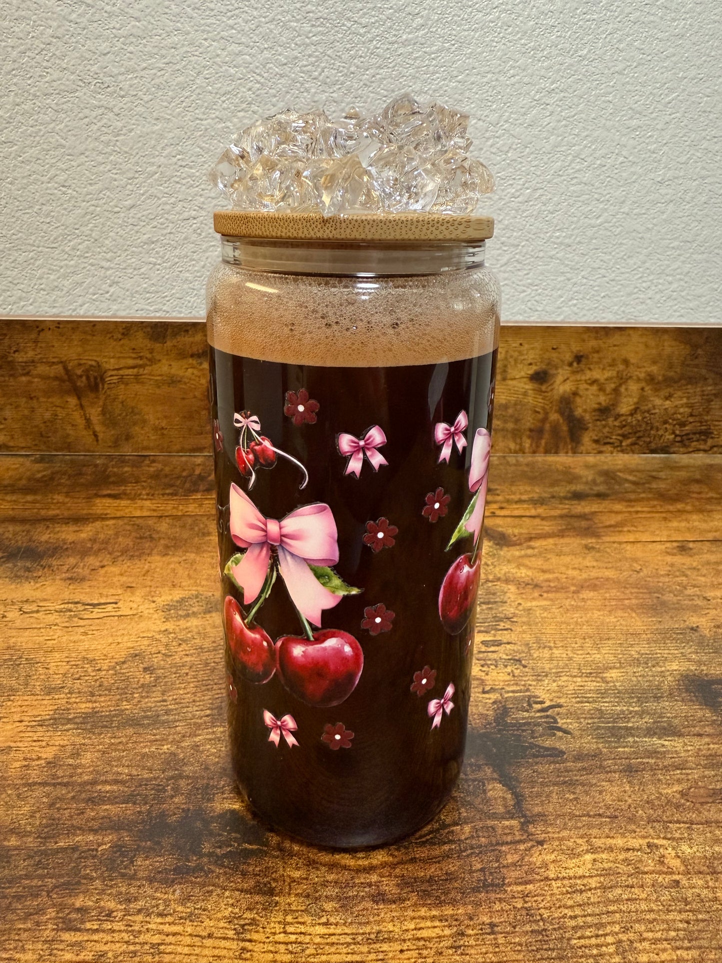 Dr. Pepper Glass Cup with Ice Lid